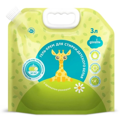 Гель-крем для стирки детского белья Giraffe 0+ 3 л Lovular 429892 01